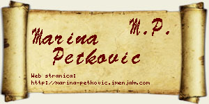 Marina Petković vizit kartica